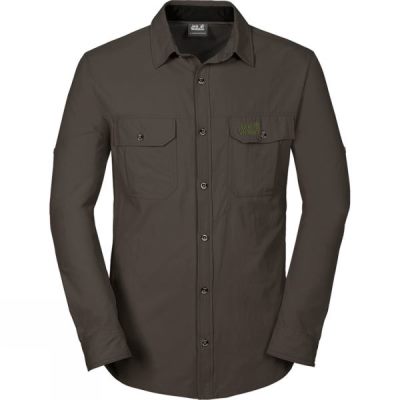 Camisa Jack Wolfskin Brightwater Chill Hombre - Verde Oliva Marrones - Chile AOG761890